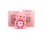 Rotating Bear Gift Box Eternal Rose Teddy Bear Jewelry Box With Necklace Valentine Wedding Special Present For Girlfriend Anniversary Gift Jewelry Box - Image 5