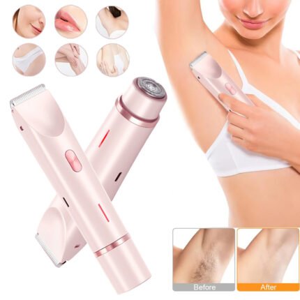 2 In 1 Hair Remover Women's Double Head Shaver Private Pubic Hair Trimmer Electric Razor Wet Dry Electric Body Hair | GoMartUp.Com